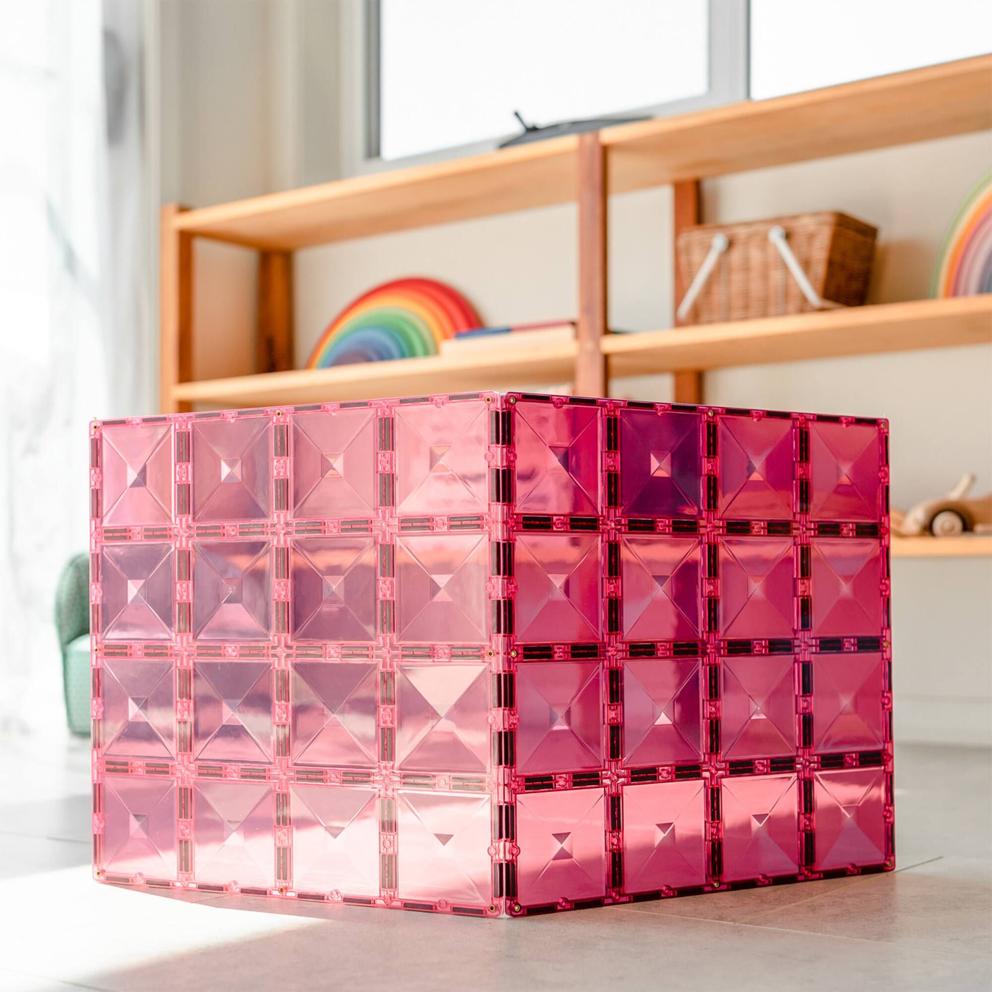 Connetix® Pastel Pink & Berry Magnetic Tiles Base Plates, 2ct.